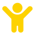 Icône jaune en pose triomphante